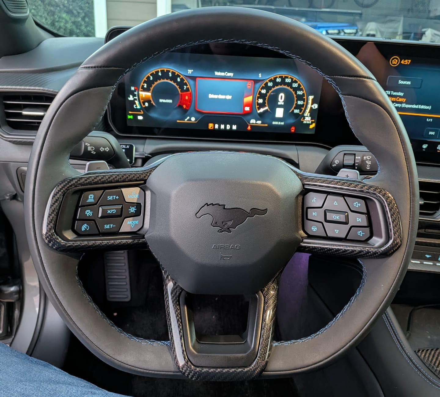 Customer photo review of 2024+ Ford Mustang Steering Wheel Trim Cover