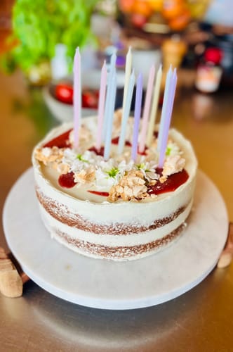 Customer photo review of vanilla & strawberry cake