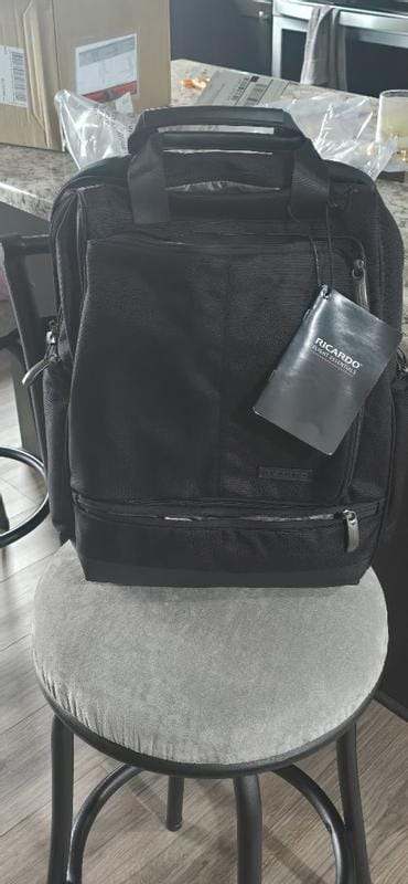 Customer photo review of Flight Essentials Softside Deluxe Backpack, 23L
