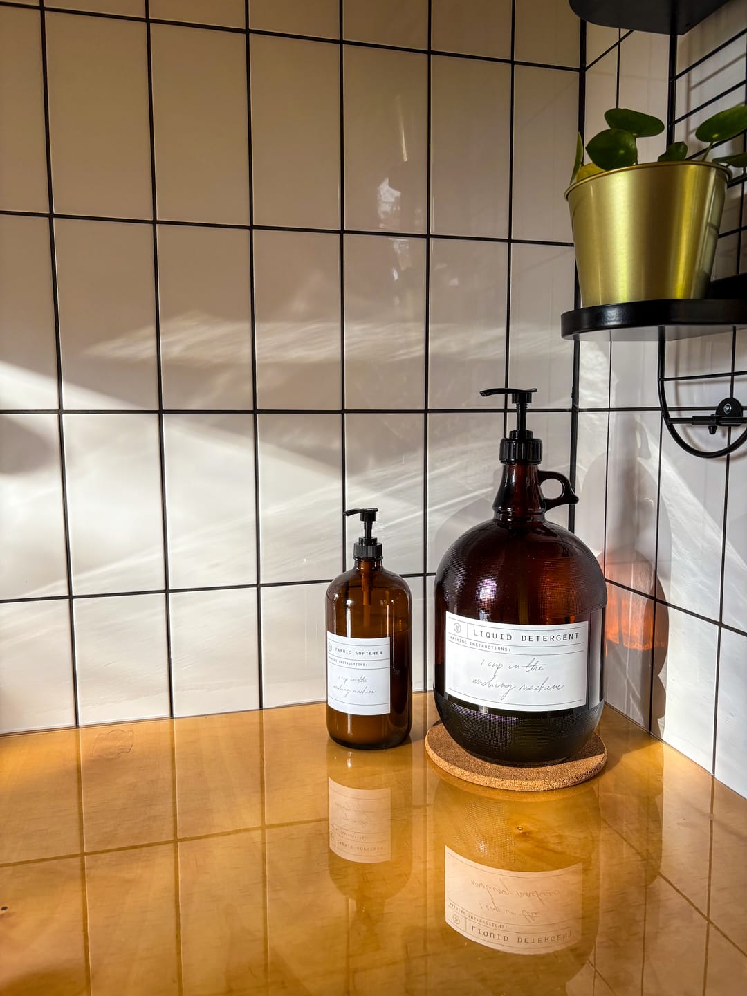 Customer photo review of Amber Laundry Dispenser Set