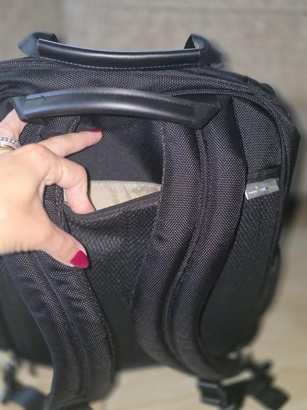 Customer photo review of Flight Essentials Softside Deluxe Backpack, 23L