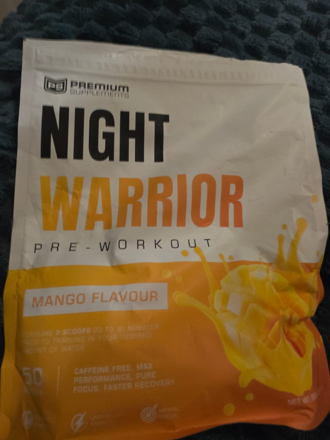 Customer photo review of Night warrior Caffeine-free Pre-workout
