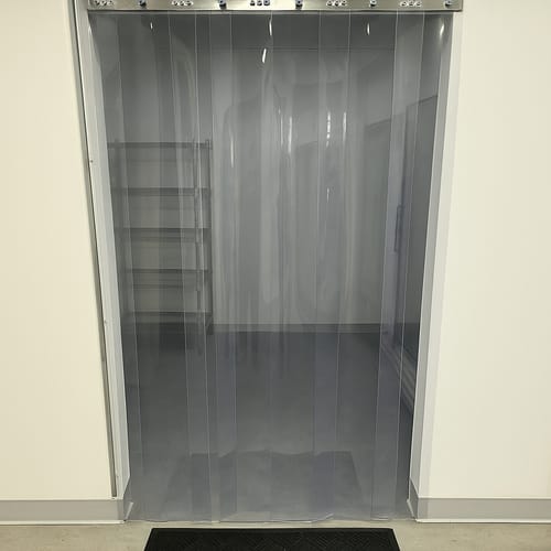 Customer photo review of Foodsafe PVC Strip Curtains (Hook-on) - Clear Polar Grade, Energy-Saving for Freezers, High Impact, Easy Access, Stainless Steel Rails Included