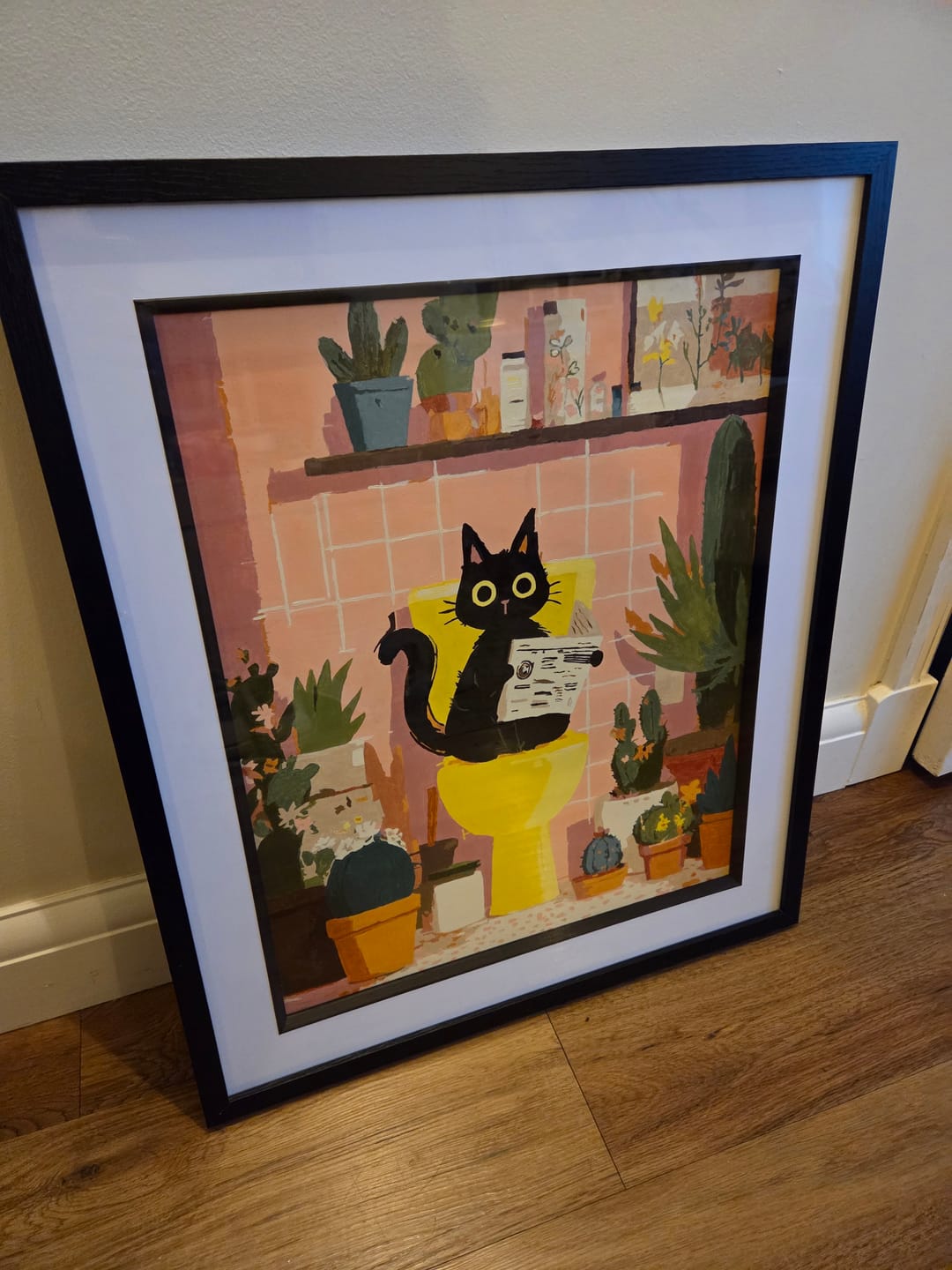 Customer photo review of The black cat on the toilet | Paint by Number