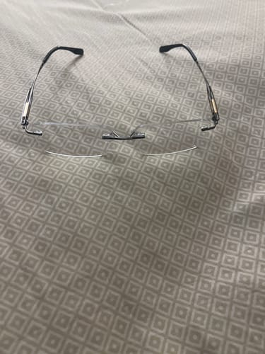 Customer photo review of Bennett | Classic Superlight Rimless Rectangular Titanium Eyeglasses