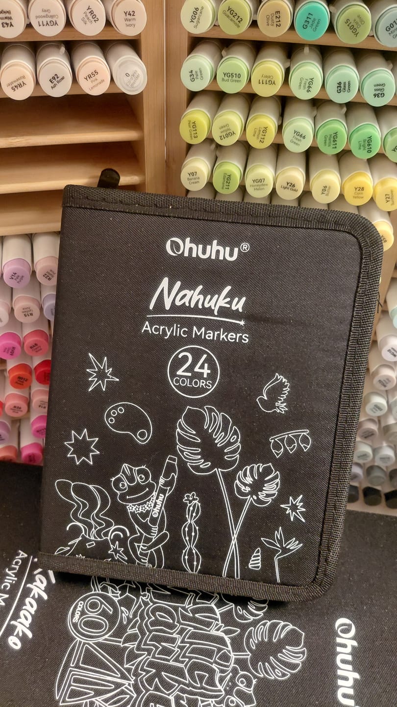 Customer photo review of Ohuhu Direct-ink Acrylic Markers 24 Colors - Nahuku