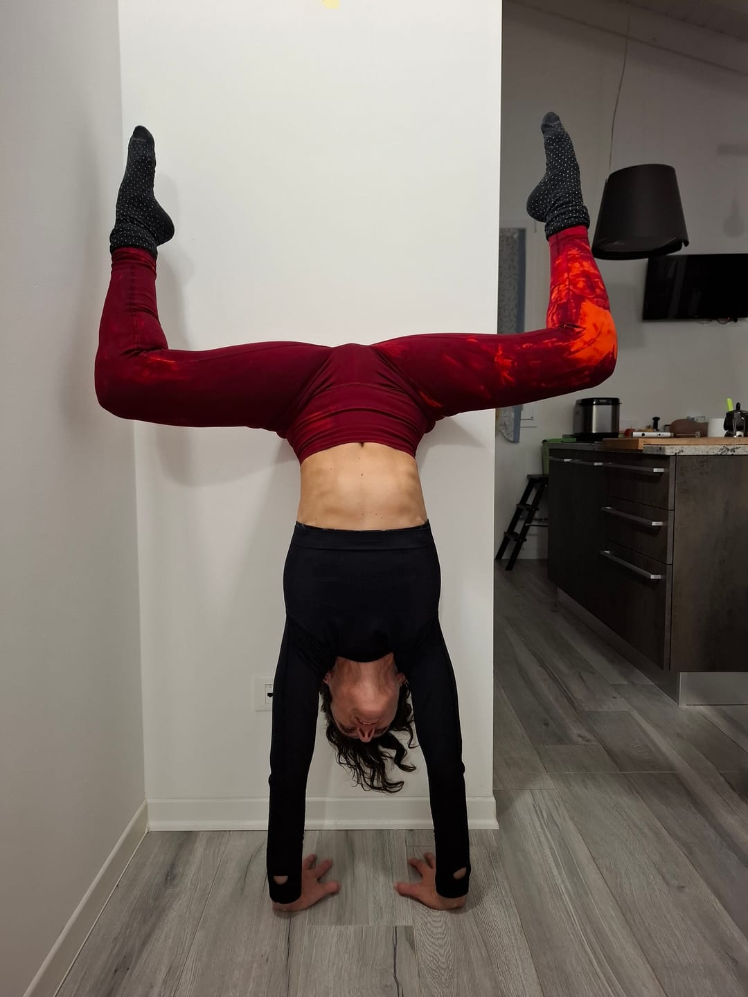 Customer photo review of Leggings Push Up Maltinto Rosso Inferno