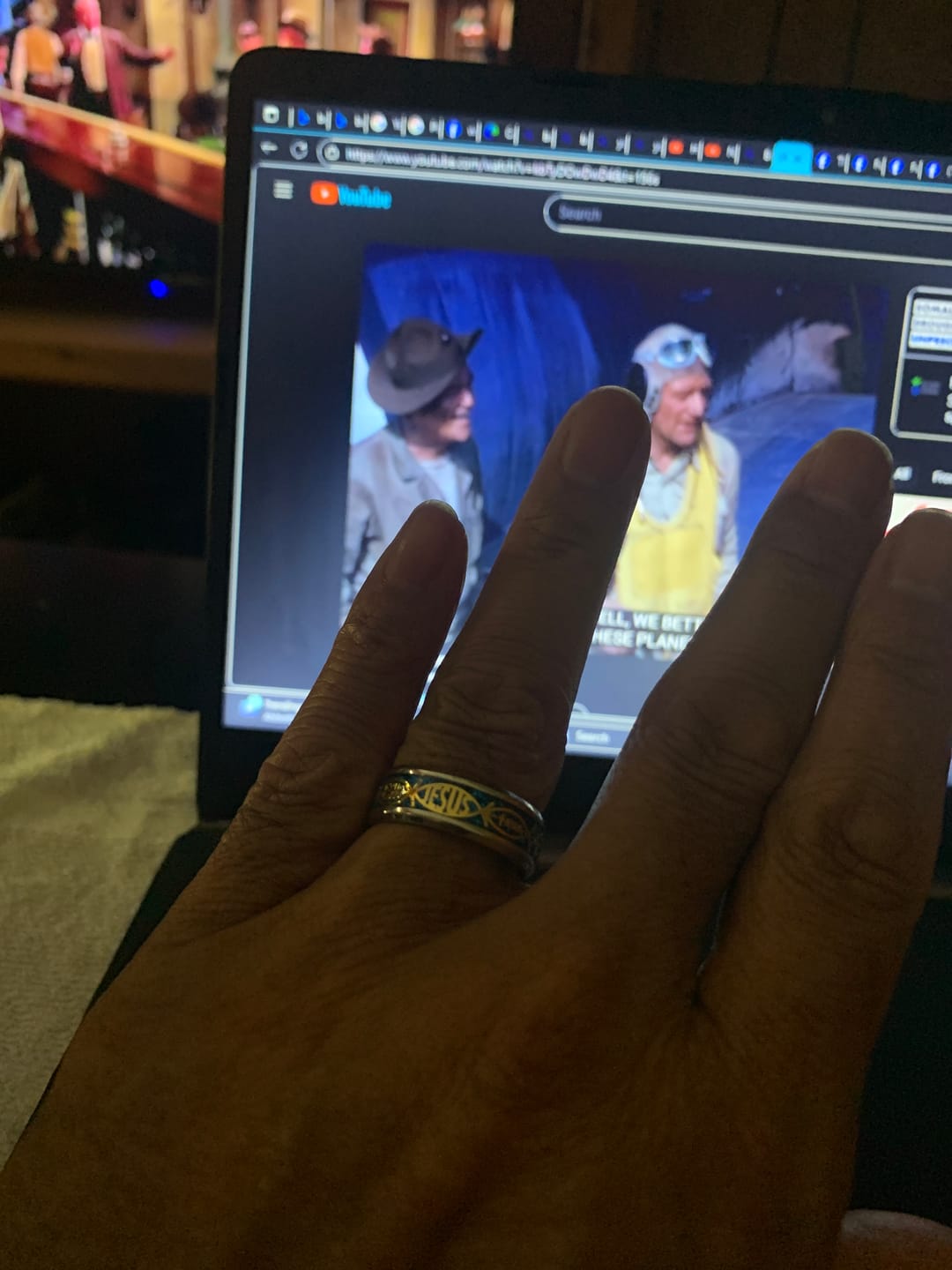 Customer photo review of Christianartworkshop Rustic Stainless Steel Ring: "Jesus" in Fish
