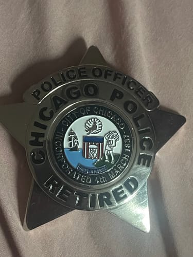 Customer photo review of RETIRED CPD STAR Chicago Police Officer Badge Perfect Retirement Gift