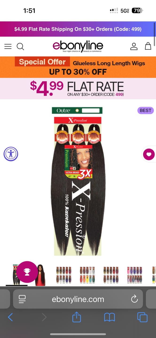 Customer photo review of Sensationnel African Collection X-Pression Braid - 3X PRE-STRETCHED 58"