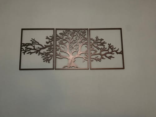 Customer photo review of Décoration murale en métal moderne - Triptyque Arbre De Vie (P01)