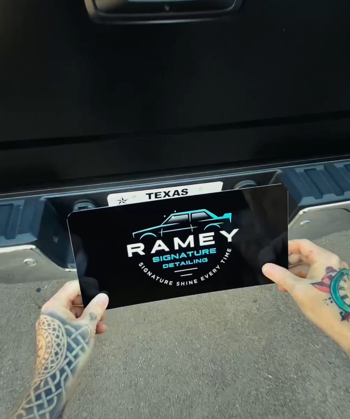 Customer photo review of Create Your Own Custom Magnetic License Plate Cover