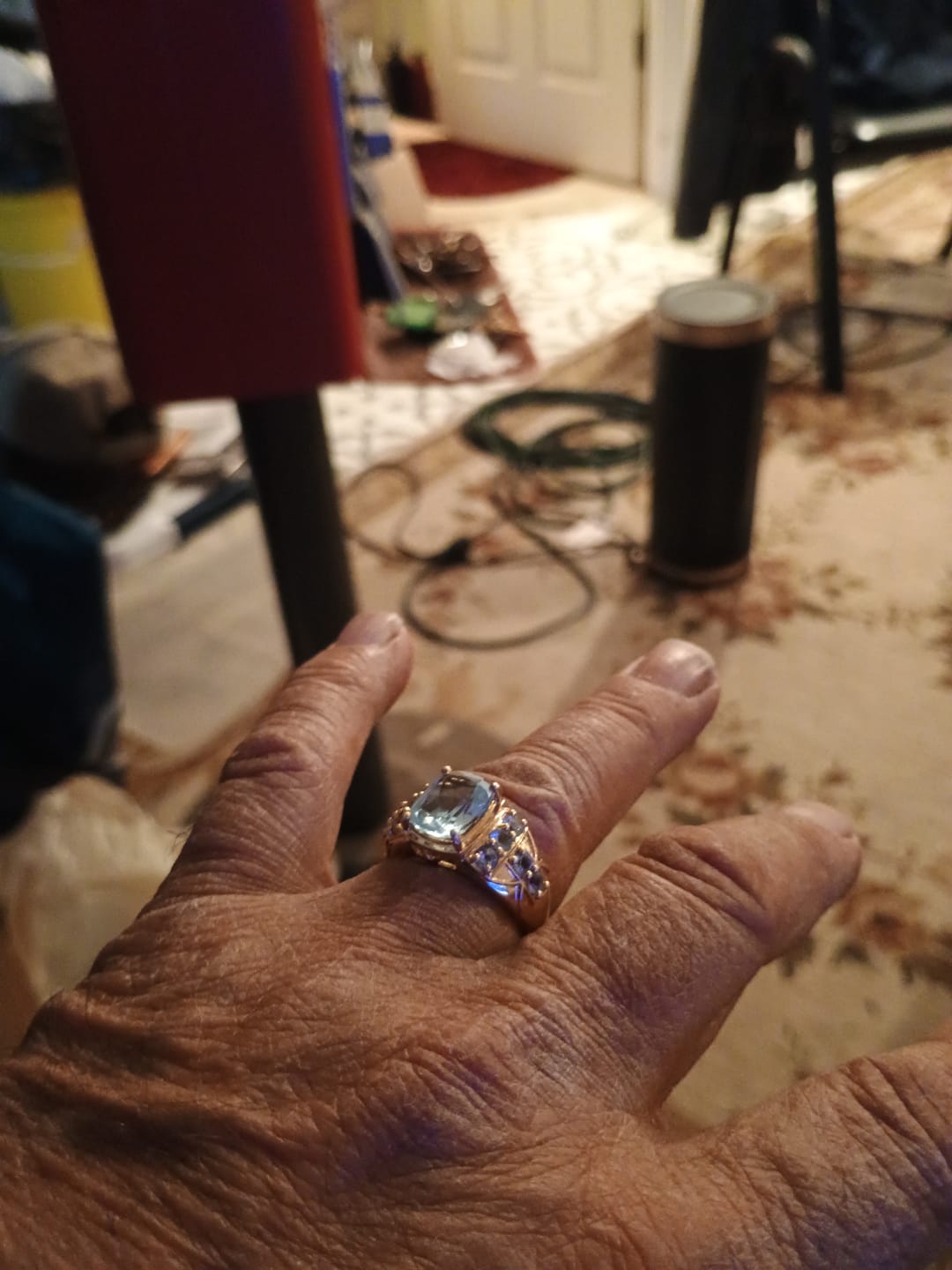 Customer photo review of Mediterranean Blue Topaz Ring