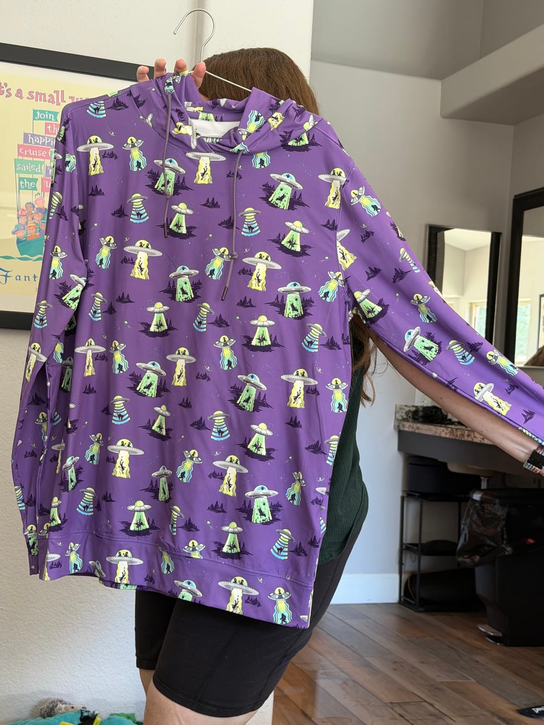Customer photo review of Scream Me Up! – Performance Hoodie
