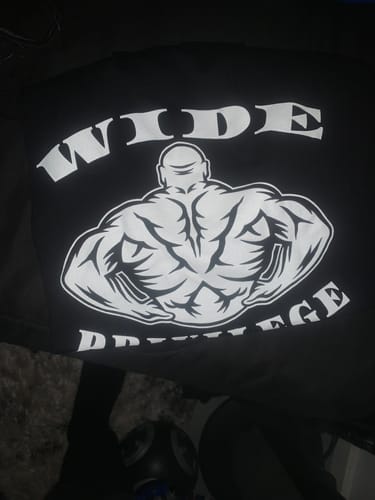 Customer photo review of WIDE PRIVILEGE t-shirt