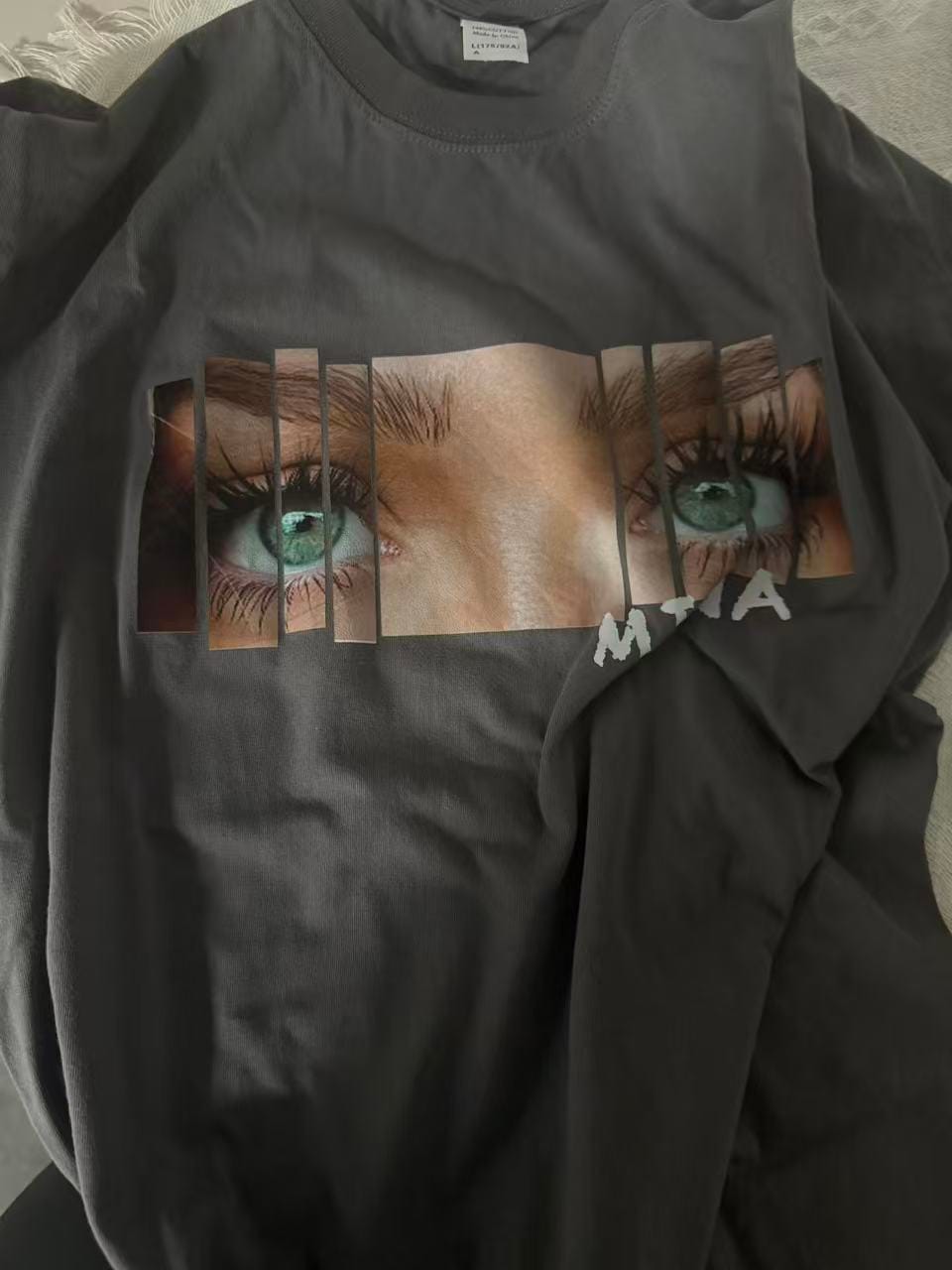 Customer photo review of Custom Eyes Graphic Tee