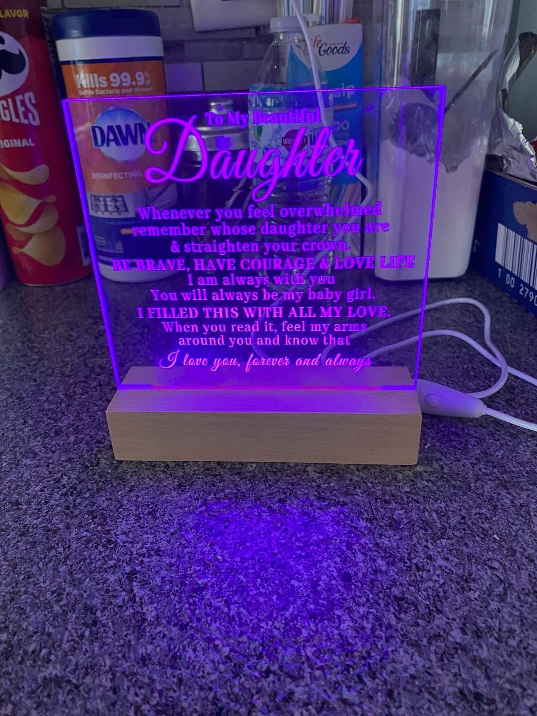 Customer photo review of To My Beautiful Daughter - Straighten Your Crown
