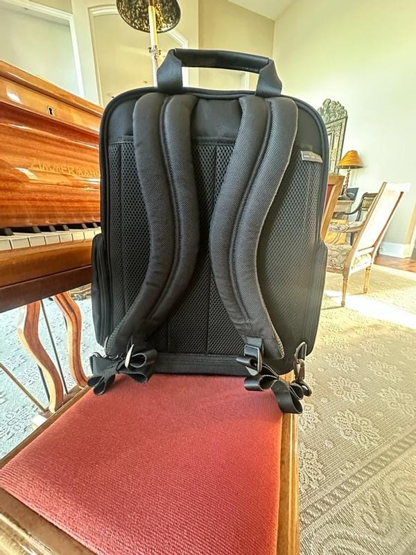 Customer photo review of Flight Essentials Softside Deluxe Backpack, 23L