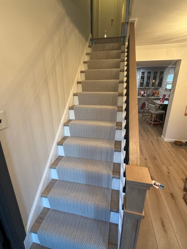 Customer photo review of Anderson Tuftex Foggy Herringbone Carpet Runner🔥