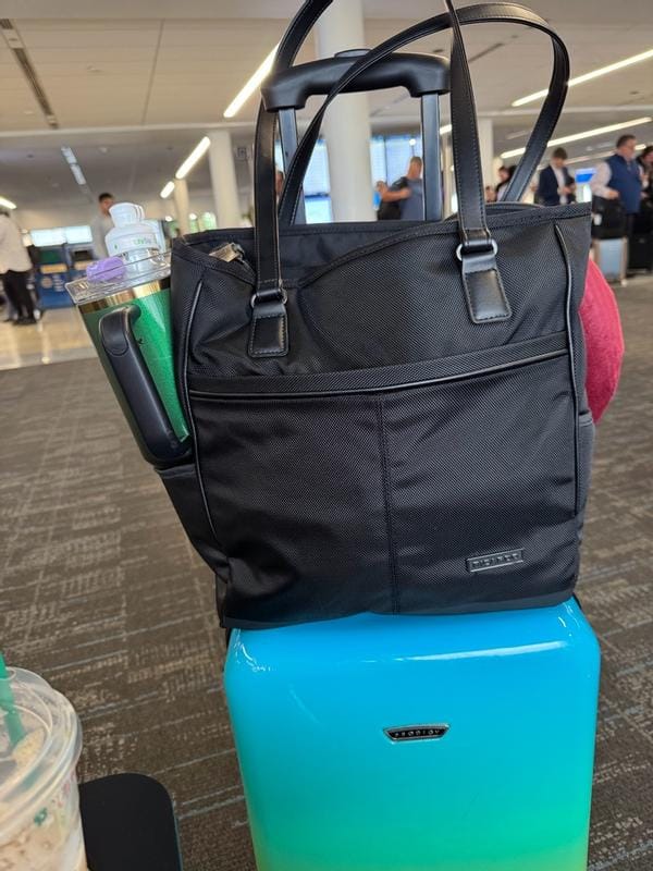 Customer photo review of Flight Essentials Softside Layover Tote, Black - 19L