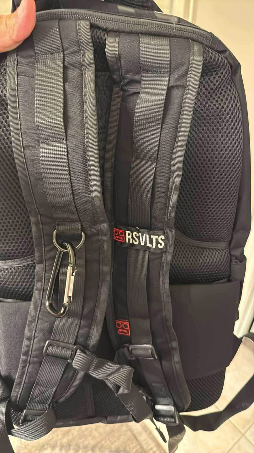 Customer photo review of RSVLTS Black Backpack V1