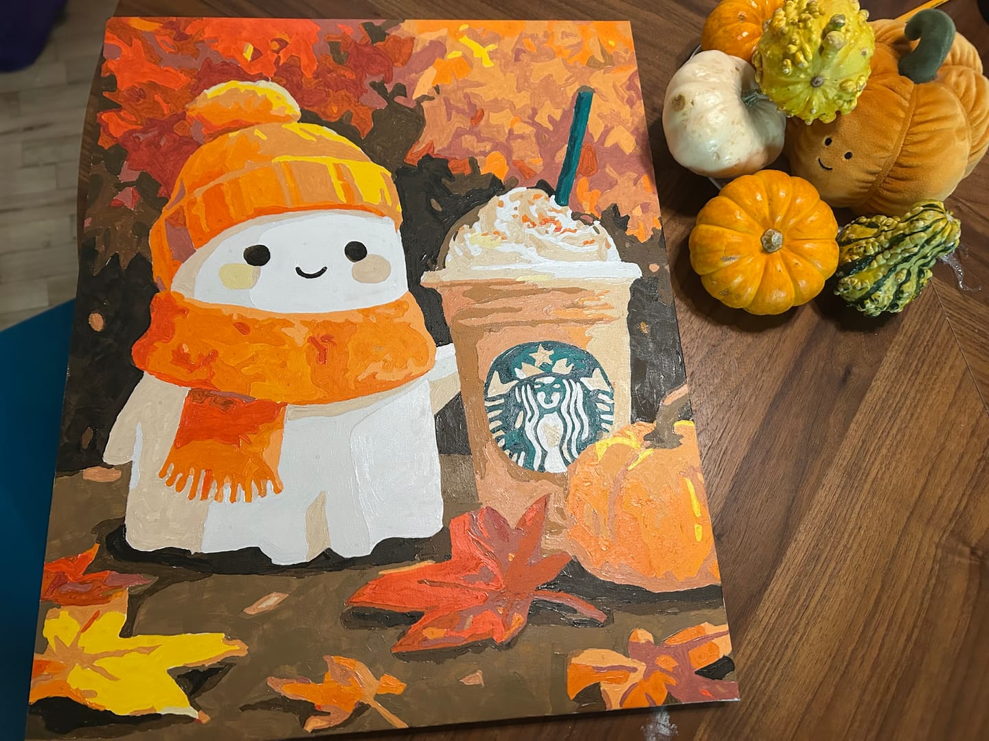 Customer photo review of Pumpkin spice ghost | Paint by Number