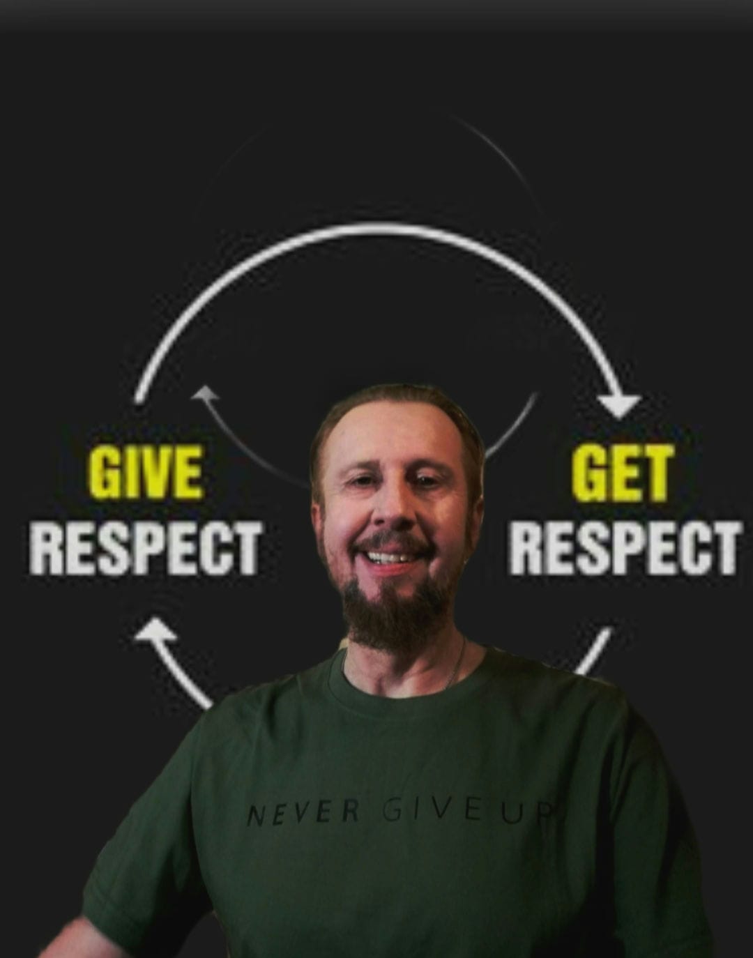 Customer photo review of Never Give Up T-shirt