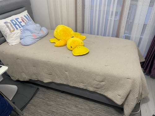 Customer photo review of Koza Nevresim Gerektirmeyen Pamuk Müslin Yorgan , Yatak Örtüsü Kahverengi