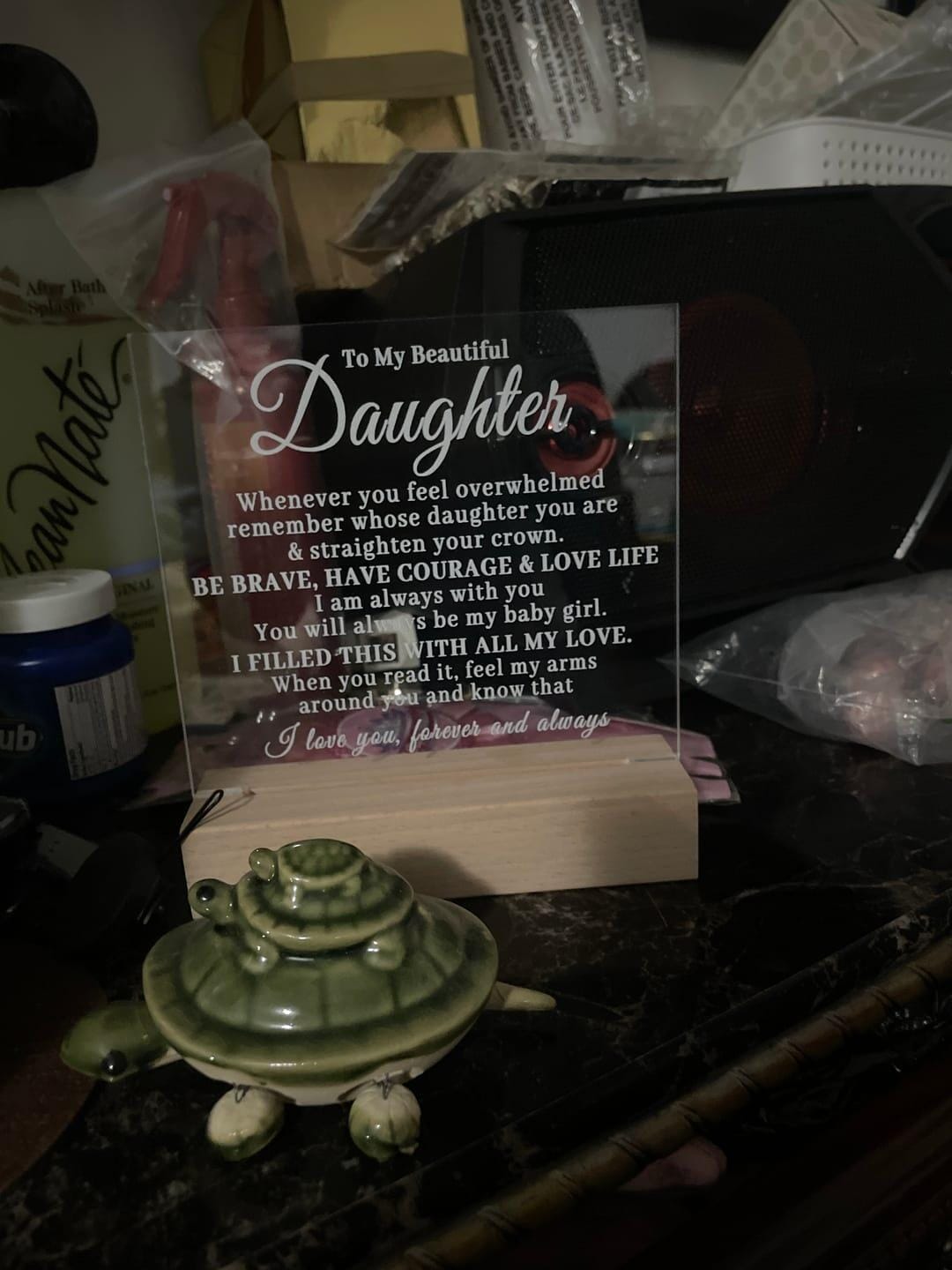 Customer photo review of To My Beautiful Daughter - Straighten Your Crown