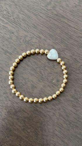 Customer photo review of pearl heart juno bracelet (5mm)