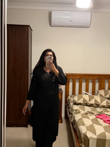 Customer photo review of Aayat Black Rayon Kurta Pant set