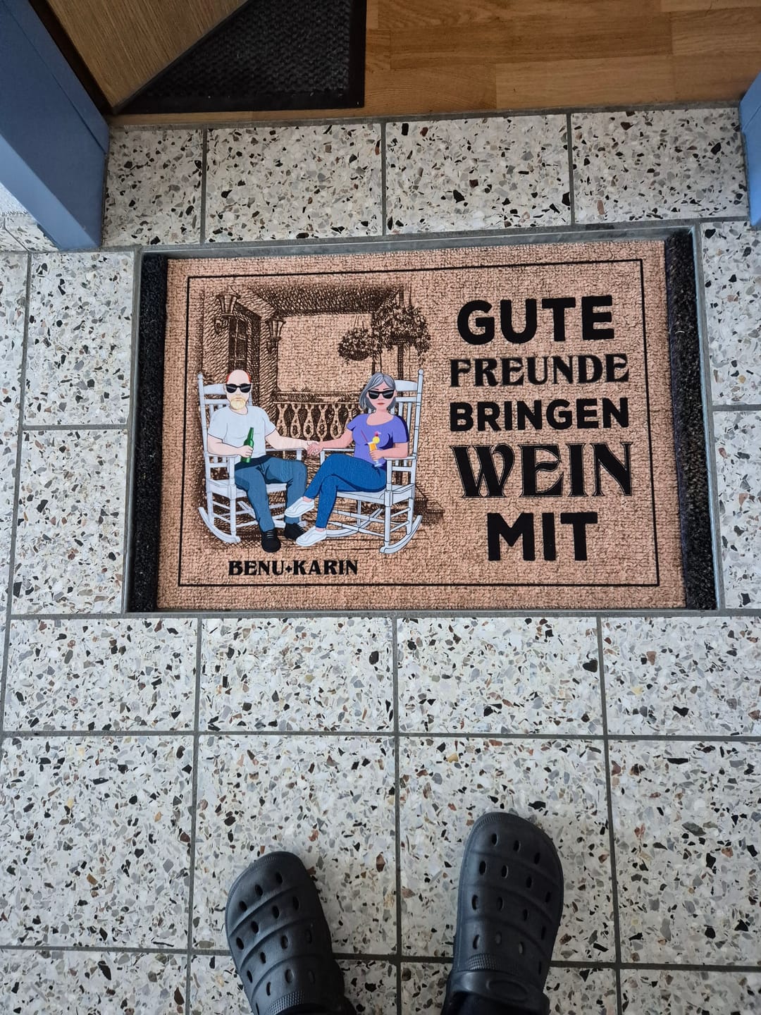 Customer photo review of Willkommen - Paar-Fußmatte