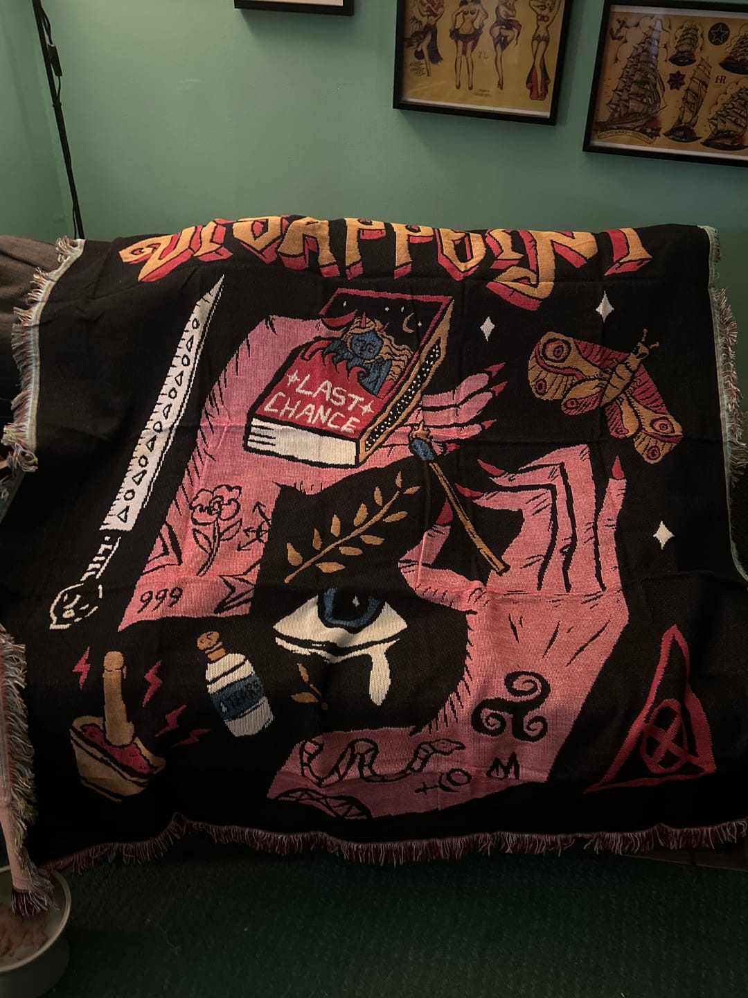 Customer photo review of Destined To Disappoint Woven Blanket