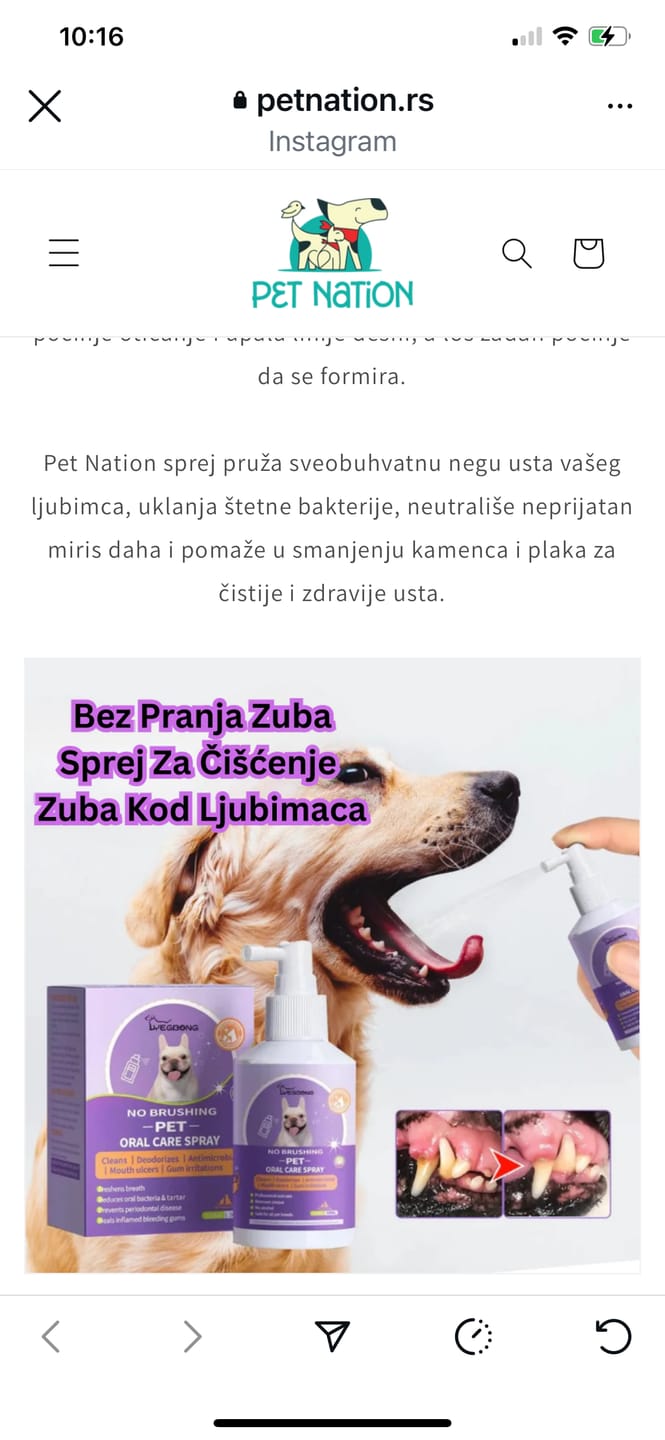 Customer photo review of Sprej za Čišćenje Zuba kod Ljubimaca