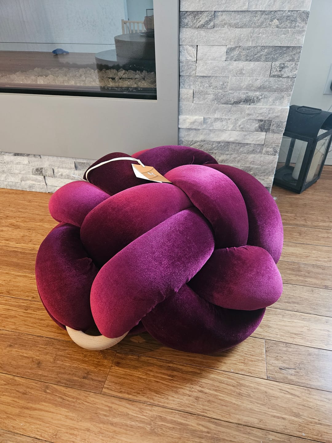 Customer photo review of (M) Burgundy Knot Floor Cushion