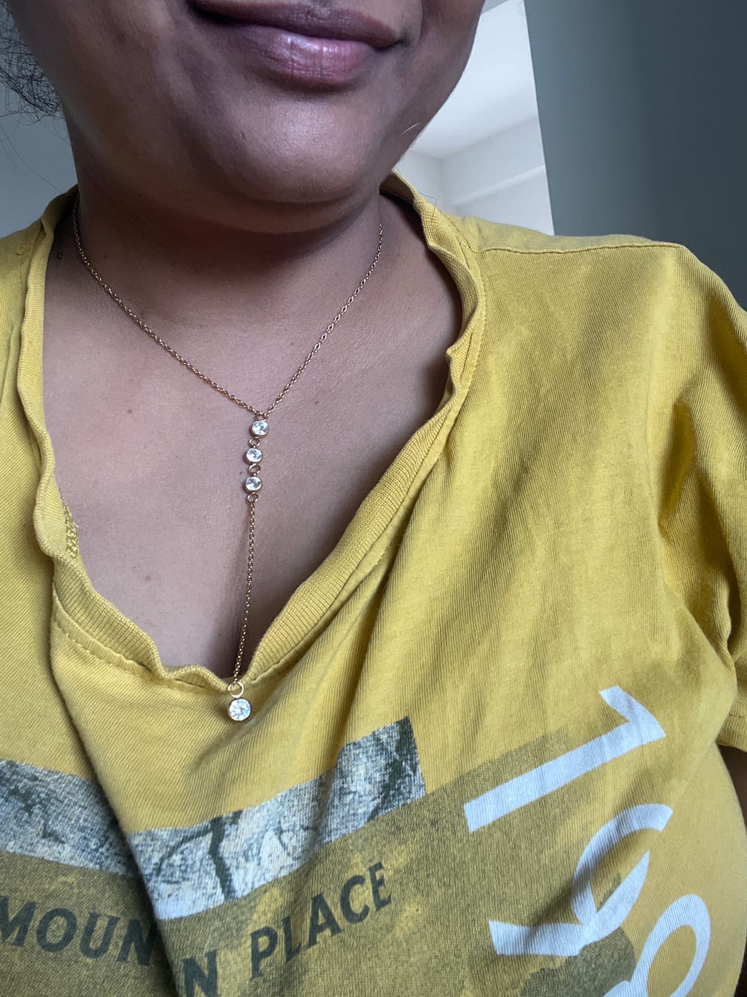 Customer photo review of Sparkling Elegance Stone Necklace