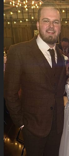 Customer photo review of Brown Check Tweed 3 Piece Suit