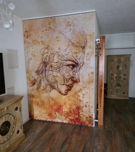 Customer photo review of Foto Lamellenvorhang "Zeichnung Mystische Frau"