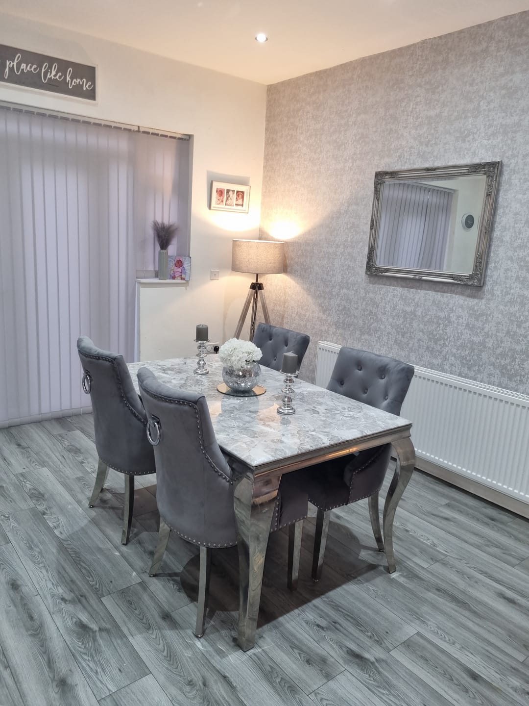 Customer photo review of Vienna Marble Dining Table With Chelsea Ring Knocker Chairs
