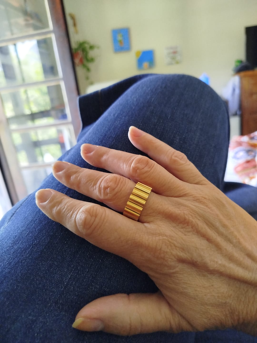Customer photo review of Colar Sicília Pérola Banhado em Ouro 18k