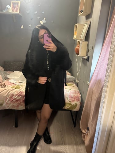 Customer photo review of Cappotto New Georgina con pelo - nero