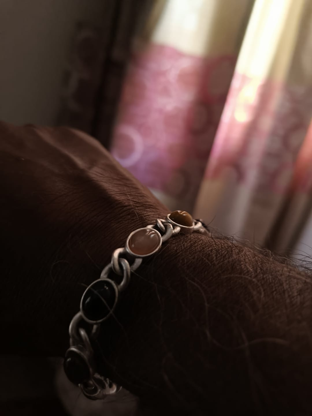 Customer photo review of 7 Gemstones Chakra Balancing Bracelet,  Silver Plated, For Men