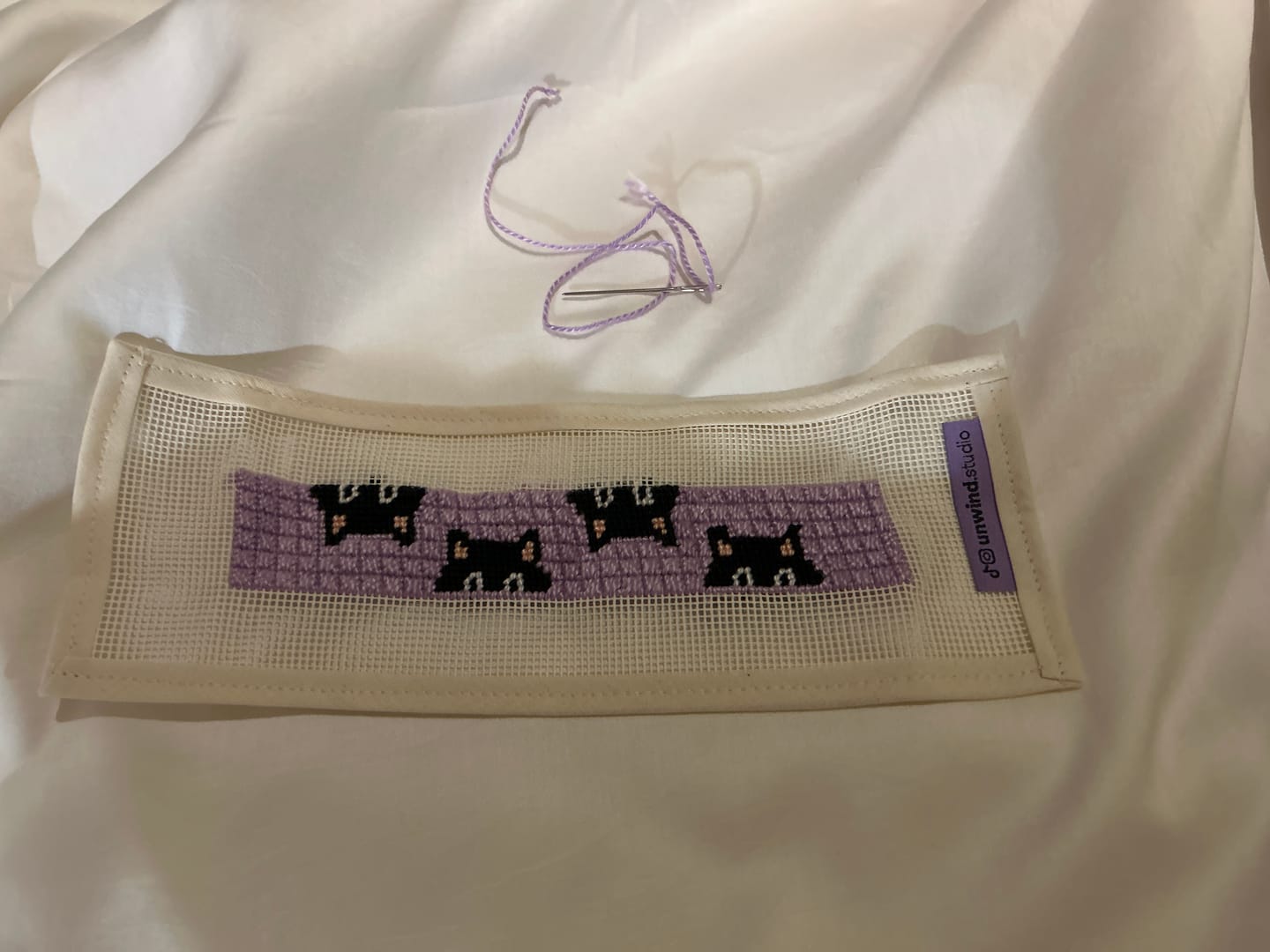 Customer photo review of Cats Key Fob Needlepoint Kit