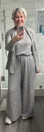 Customer photo review of 3 Piece Loungewear Set With Cardigan (8 Colors)