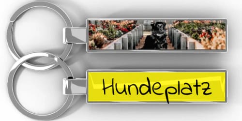 Customer photo review of Metall Schlüsselanhänger personalisiert mit Name, Text, Spruch und Foto