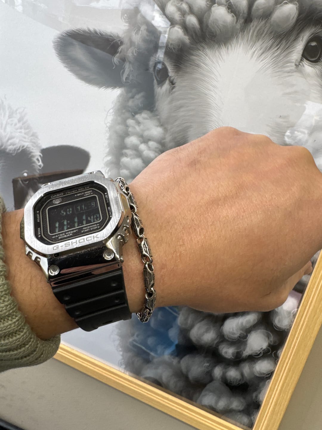 Customer photo review of Silver Black Bracelet