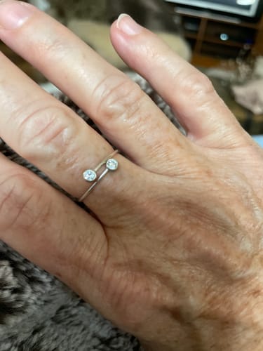 Customer photo review of Sterling Silver Adjustable Double CZ Ring