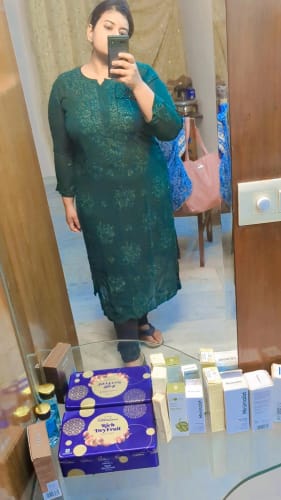 Customer photo review of Hoor Emerald Green Viscose Georgette Kurta