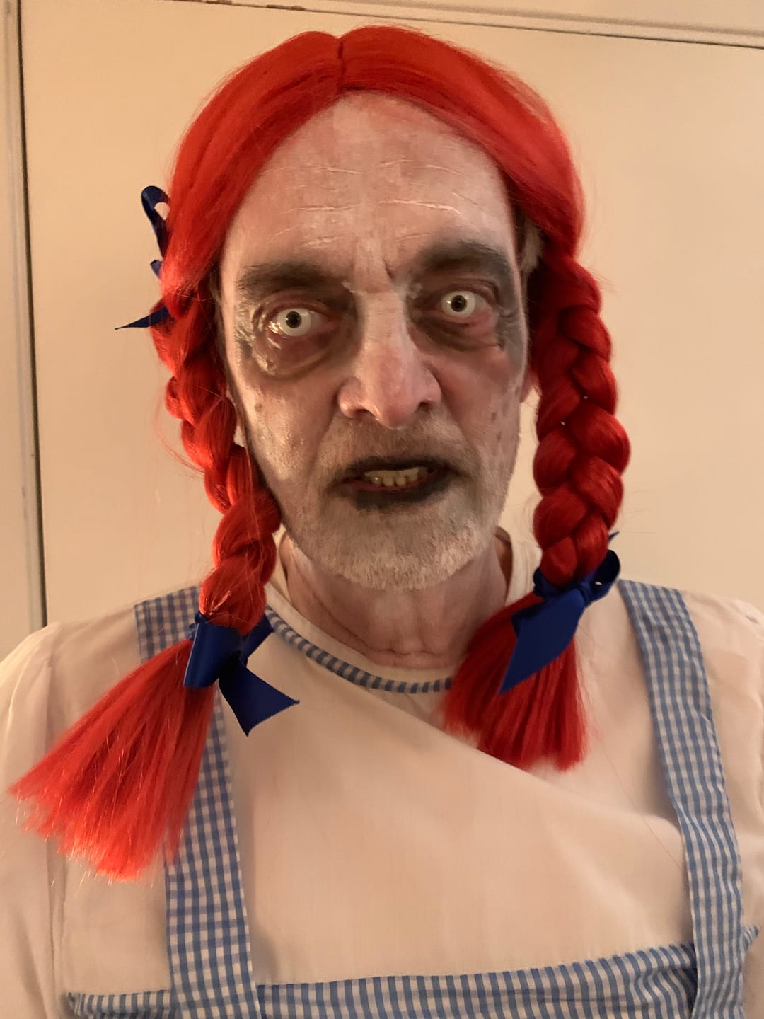 Customer photo review of Halloween Whiteout Prescription Colored Contact Lenses