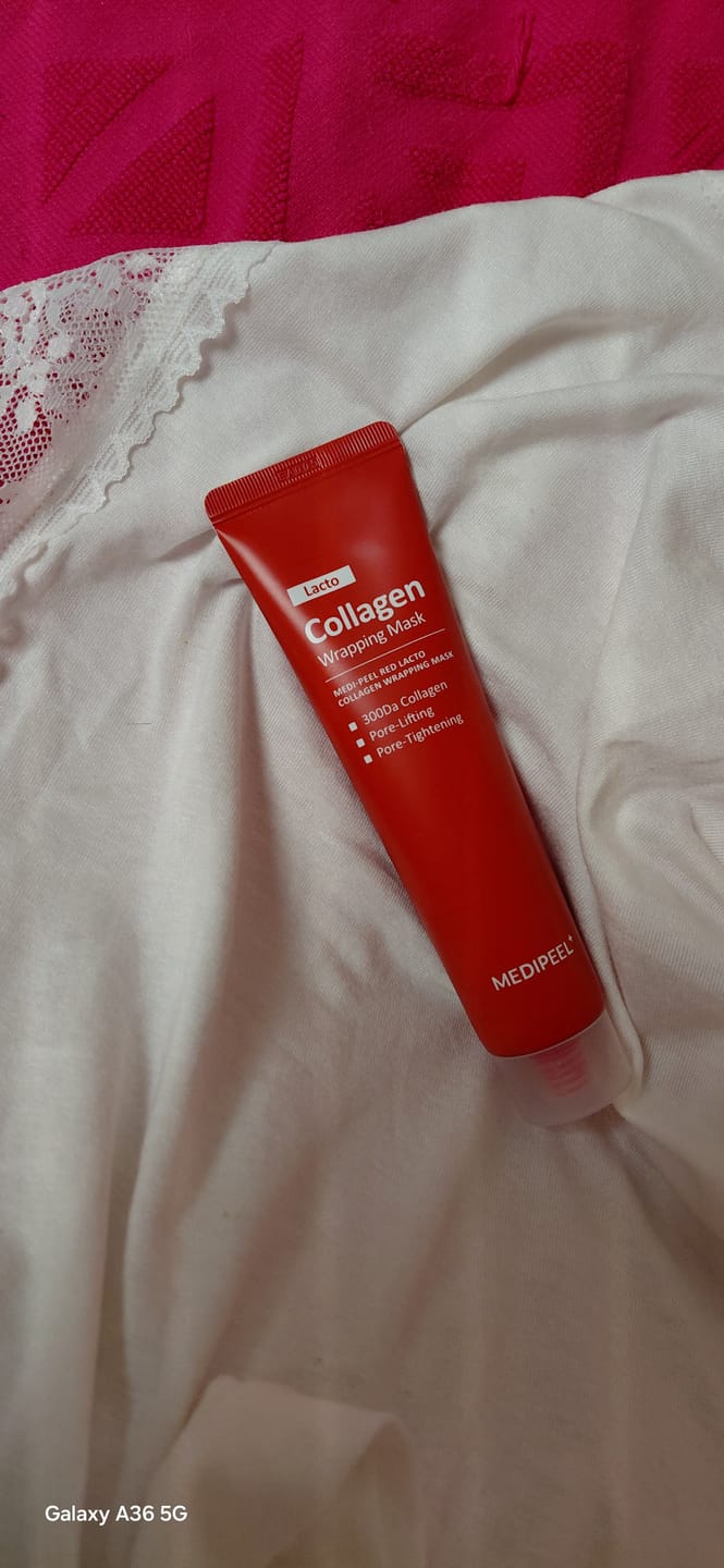 Customer photo review of Maska-plēve poru sašaurināšanai ar kolagēnu Medi-Peel Red Lacto Collagen Wrapping Mask